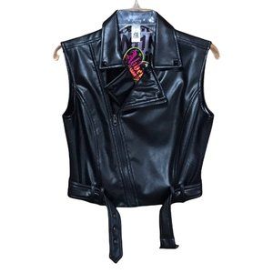Abbey Dawn by Avril Lavigne Women Poly Leather Vest, Fashionable Black, Medium